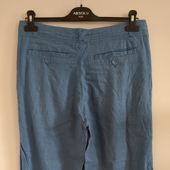 🇬🇧 NWT Blue Linen-Blend Capris - Picture 4 of 5